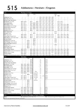 515 Addlestone – Hersham – Kingston