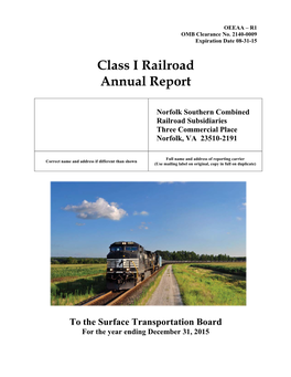 Class I Railroad Annual Report