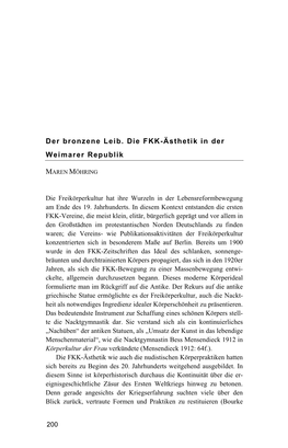 Der Bronzene Leib. Die FKK-Ästhetik in Der Weimarer Republik