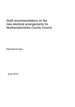 Draft Recommendations on the New Electoral Arrangements for Northamptonshire County Council