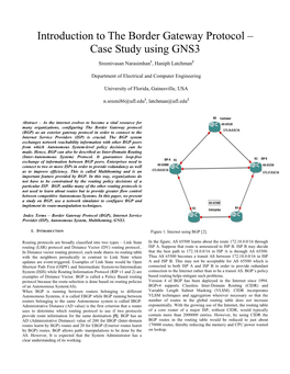 Introduction to the Border Gateway Protocol – Case Study Using GNS3