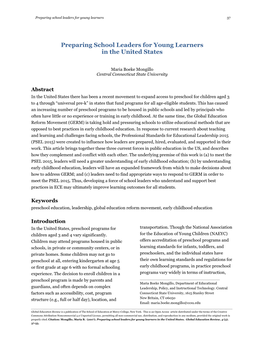 Preparing School Leaders for Young Learners in the United States