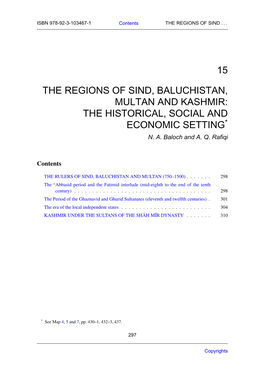 15 the Regions of Sind, Baluchistan, Multan