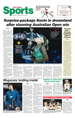 Surprise-Package Kenin in Dreamland After Stunning Australian Open Win