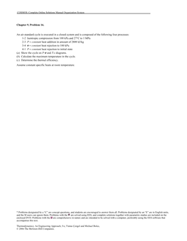 Chapter 9, Problem 16. an Air-Standard Cycle Is Executed in A