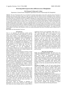 J. Agrofor. Environ. 3 (1): 17-20, 2009 ISSN 1995-6983 Browsing Habit of Goat in Three Different Areas of Bangladesh