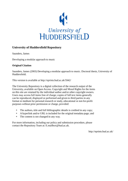 University of Huddersfield Repository