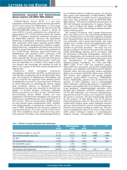 Autoimmunity Associated with Erdheim-Chester Disease Improves