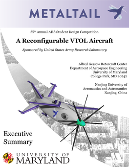 A Reconfigurable VTOL Aircraft