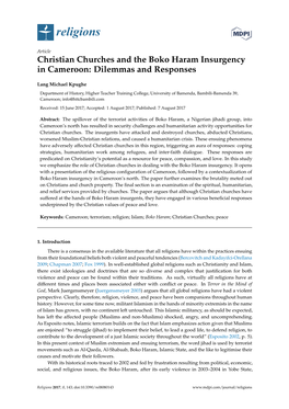 Christian Churches and the Boko Haram Insurgency in Cameroon: Dilemmas and Responses