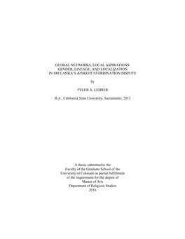 Gender, Lineage, and Localization in Sri Lanka's