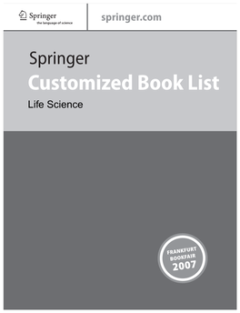 Customized Book List Life Science