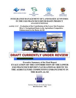 Evaluation of the Contribution of the Lower São Francisco River’S Navigational Route to the Agriculture Competitive Enhancement in the Basin-AL/SE