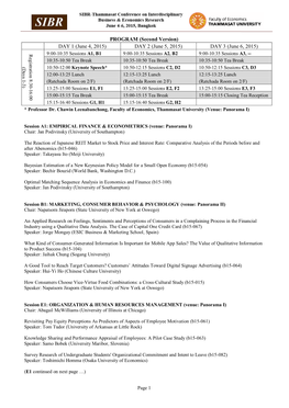 PROGRAM (Second Version) DAY 1 (June 4, 2015) DAY 2 (June 5, 2015) DAY 3 (June 6, 2015)