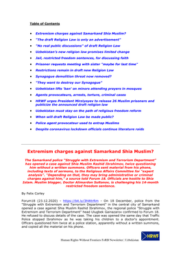 Extremism Charges Against Samarkand Shia Muslim?