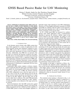 GNSS Based Passive Radar for UAV Monitoring