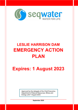 Leslie Harrison Dam Emergency Action Plan