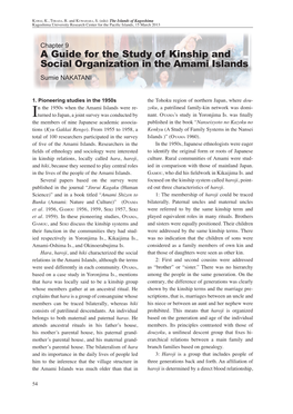 A Guide for the Study of Kinship and Social Organization in the Amami Islands Sumie NAKATANI