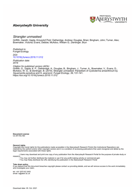 Parasitism of Cystoderma Amianthinum by Squamanita Paradoxa and S.&Nbsp