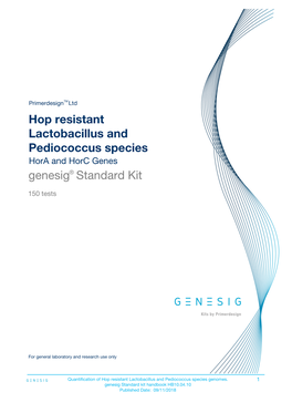 Hop Resistant Lactobacillus and Pediococcus Species Genesig