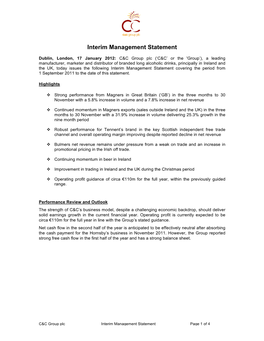 Interim Management Statement