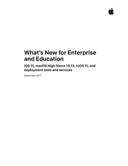 What's New for Enterprise and Education September 2017