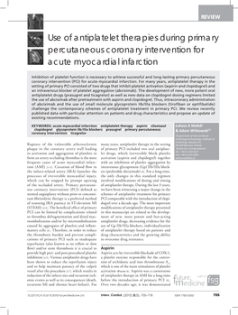 Use of Antiplatelet Therapies During Primary Percutaneous Coronary Intervention for Acute Myocardial Infarction