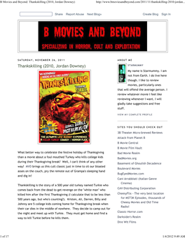 B Movies and Beyond: Thankskilling (2010, Jordan Downey)