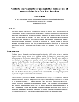 Usability Improvements for Products That Mandate Use of Command-Line Interface: Best Practices