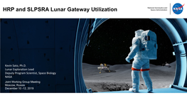 HRP and SLPSRA Lunar Gateway Utilization Space Administration