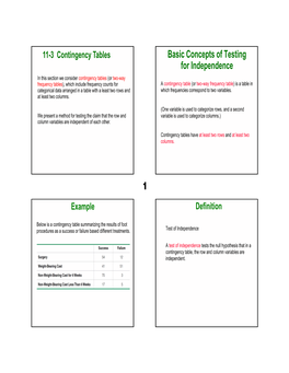 11 Basic Concepts of Testing for Independence