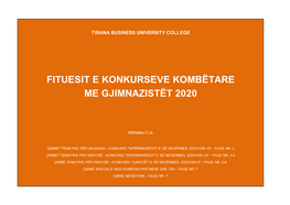 Me Gjimnazistët 2020 Fituesit E Konkurseve Kombëtare