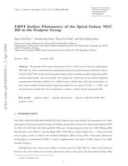 UBVI Surface Photometry of the Spiral Galaxy NGC 300 in The