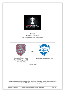 Chatham Cup Programme 5 June 2017