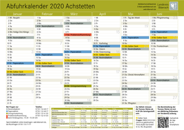 Abfuhrkalender 2020 Achstetten