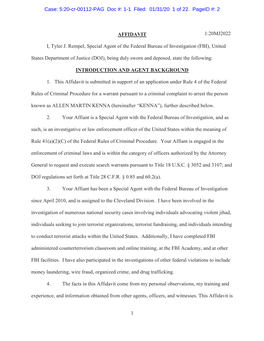 1 AFFIDAVIT I, Tyler J. Rempel, Special Agent