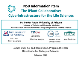 The Iplant Collaborative:Cyberinfrastructure for the Life Sciences
