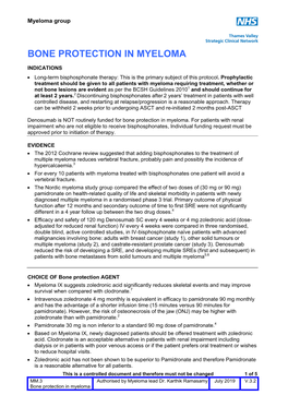 Bone Protection in Myeloma