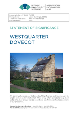 Westquarter Dovecote Statement of Significance