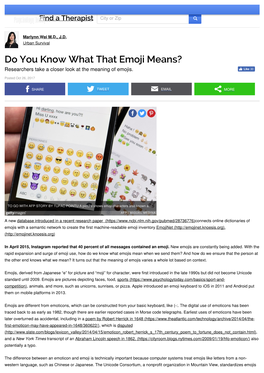 Researchers Take a Closer Look at the Meaning of Emojis. Like 30