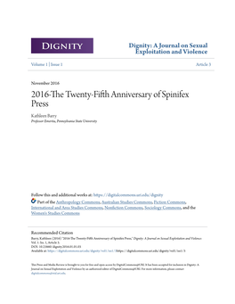 2016-The Twenty-Fifth Anniversary of Spinifex Press