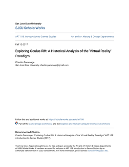 Virtual Reality’ Paradigm