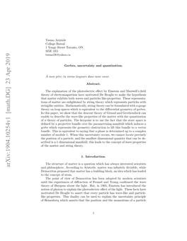 Arxiv:1904.10254V1 [Math.DG] 23 Apr 2019 Eortspooe Htmte a Uligbok Nie Hc H Which Atom