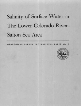 Salinity of Surface Water in the Lower Colorado River Salton Sea Area