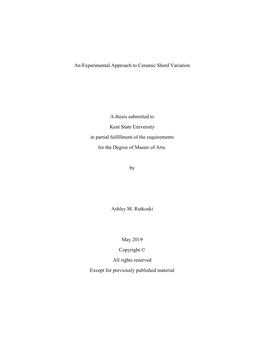 An Experimental Approach to Ceramic Sherd Variation