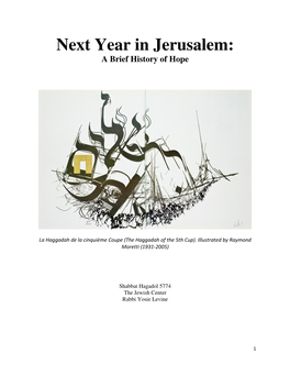 Next Year in Jerusalem: a Brief History of Hope
