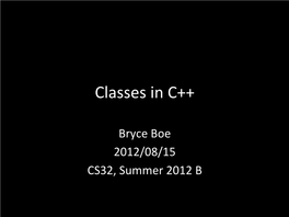 Classes in C++