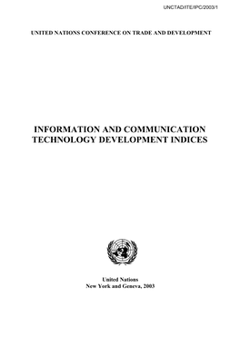 Information and Communication Technology Development Indices