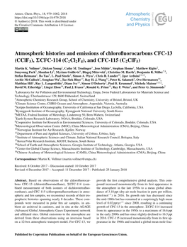 Cclf3), CFC-114 (C 2Cl2f4), and CFC-115 (C2clf5