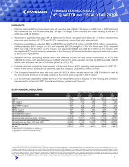 4Th QUARTER and FISCAL YEAR 2020